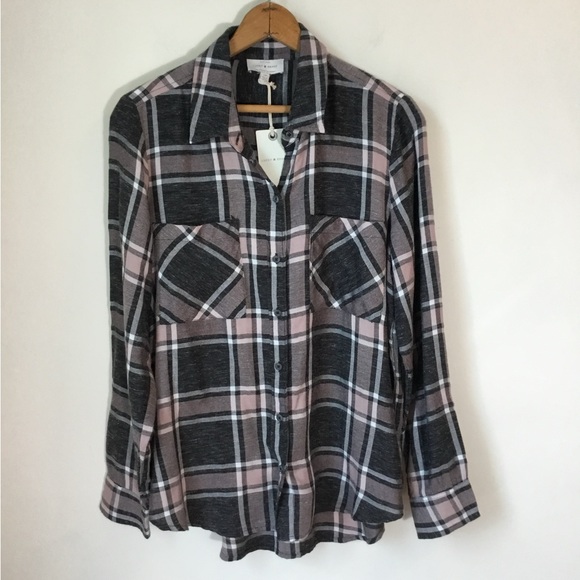 Lucky Brand Cloud Plaid Boyfriend Flannel - Picture 3 of 7